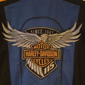 Harley-Davidson Men's Black and Blue SS Shirt